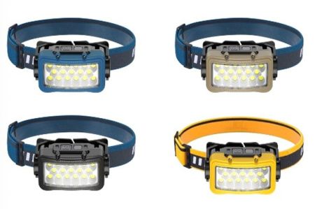 Налобный фонарь Rablex RB958, жёлтый+белый+красный, 17хCOB, Sensor, аккум, Type-C