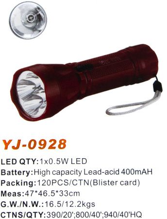 Ручной фонарь Yajia YJ-0928, Аккумулятор, 1LED