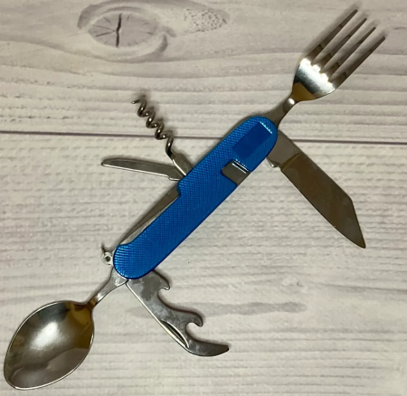 Туристический столовый прибор 706 ALL синий средний