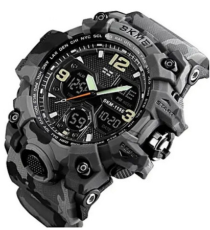 Часы наручные SKMEI 1155BCMGY, GRAY CAMO, 9789