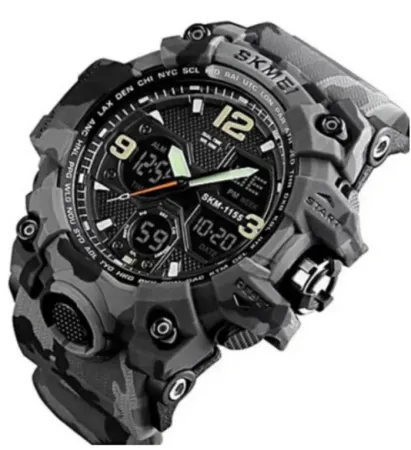 Часы наручные SKMEI 1155BCMGY, GRAY CAMO, 9789