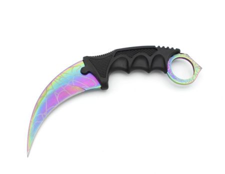 Нож Керамбит "Цветной с паутиной" / 19см / 8см охотничий нож