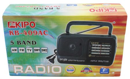 Радиоприёмник кипо KIPO KB-409AC, AM/FM/TV/SW1.5W2 первый сорт