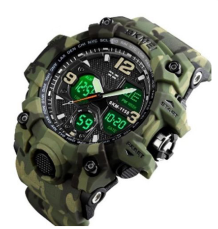 Часы наручные SKMEI 1155BCMGN, GREEN CAMO, 9733