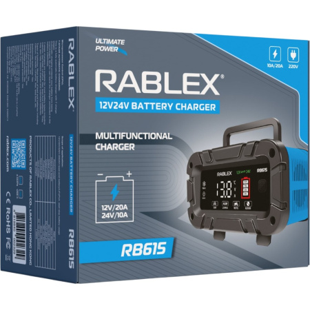 Зарядное устройство Rablex RB615, 12–24V DC, USB
