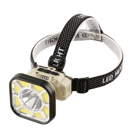 Налобный фонарь 826X-XPE+8COB(White+Red), 1x18650, вело крепление, ЗУ Type-C