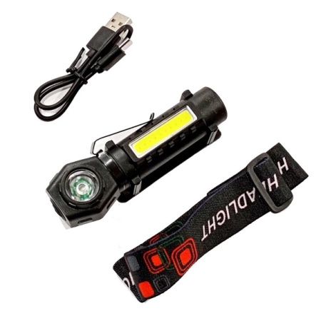Налобный фонарь KX-212-XPE, 5SMD, Li-Ion аккум., Waterproof, ЗУ microUSB