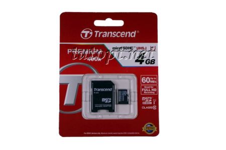 Карта памяти micro SDHC Transcend 4GB "ОРИГИНАЛ" - Premium