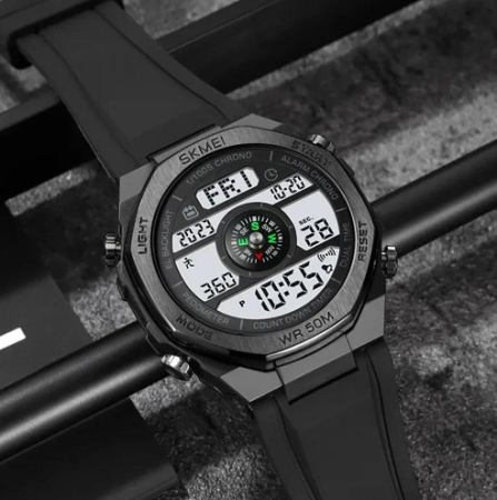 Часы наручные SKMEI 2209BKWT, BLACK-WHITE, Compass, Pedometer, 10350