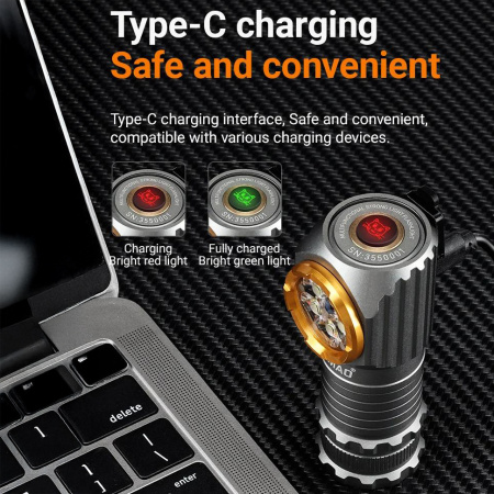 Налобный фонарь YEMAO YM-T355X, 2000LM, (White+Red), Сенсор, ЗУ Type-C