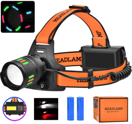 Налобный фонарь PL-179, T203, TG LED, 2х18650, ЗУ Type-C