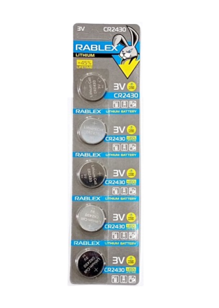 Батарейки-Таблетки Rablex CR2430/3V блистер 5шт.