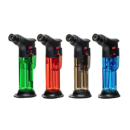 Горелка газовая карманная / Турбо зажигалка / Lighter прозрачная (карамелька) оптом