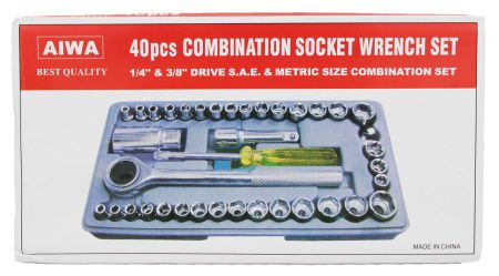 Набор инcтрументов ключ трещётка, отвёртка, биты, головки, AIWA средний