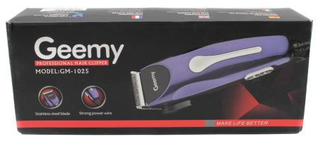 Машинка для стрижки Geemy GM-1025, 4 насадки для стрижки и ножницы.
