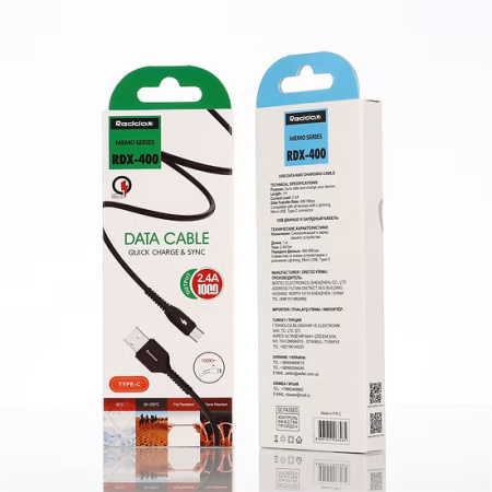 Кабель Reddax RDX-400 MicroUSB (1м, быстрая зарядка, TPE), Black