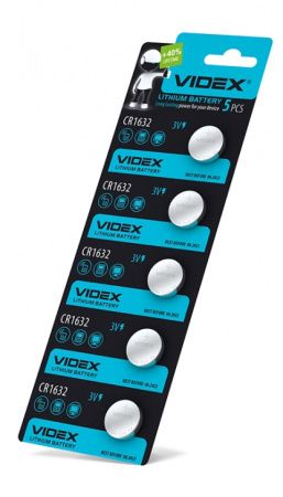 Батарейки-Таблетки Videx CR1632 , 3V блистер 5шт.