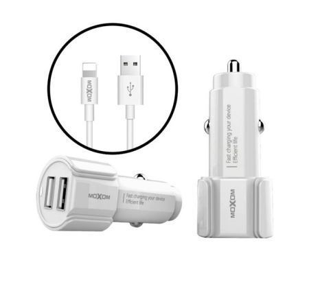 Автомобильное зарядное устройство USB x 2 MOXOM KC-15 iPhone