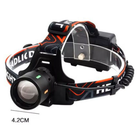 Налобный фонарь Bailong BL-T207-TG, 2x18650, 1 режим, ЗУ Type-C, zoom