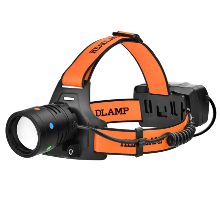 Налобный фонарь Bailong BL-T210-TG, 2x18650, 1 режим, ЗУ Type-C, zoom