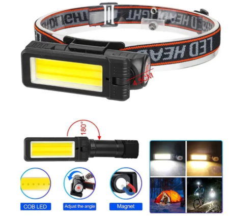 Налобный фонарь PL-194, аккумуляторный, водонепроницаемый, ЗУ Type-C