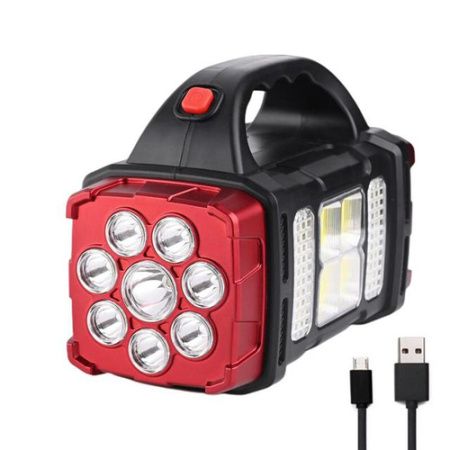 Ручной фонарь HB-1678-2х8LED+6COB, power bank, Li-Ion аккум., солнечная батарея, ЗУ microUSB,
