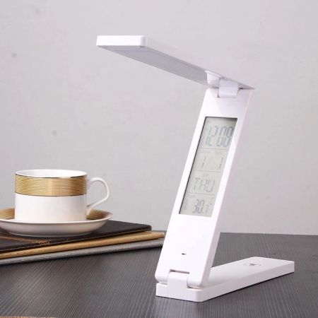Настольная LED лампа аккумуляторная 18LED/ Часы+Дата+Температура/ ЗУ MicroUSB Настольная LED лампа аккумуляторная 18LED/ Часы+Дата+Температура/ ЗУ MicroUSB
