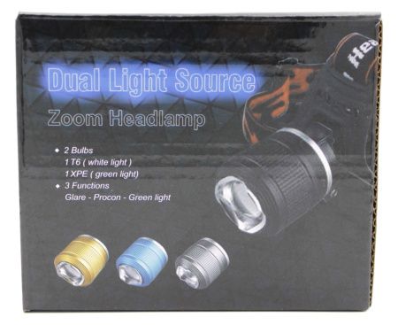 Налобный фонарь X-Balog 2199, PL104, Акк., T6, белый и теплый