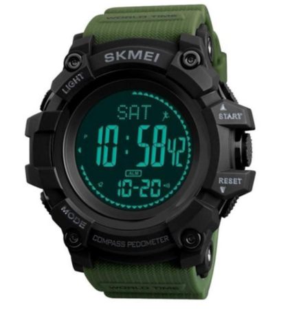 Часы наручные SKMEI 1356AG, ARMY GREEN, Compass, 9748