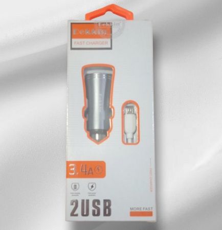 Автомобильное зарядное устройство USB x 2 Dekkin DK-36 / MicroUSB / DC5V-3.4A