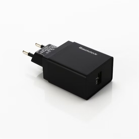 Сетевое зарядное устройство REDDAX RDX-027 (12W, 2.4A, USB), Black