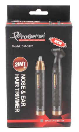 Триммер ProGemei GM-3120 аккумуляторный, с насадкой для носа и ушей.