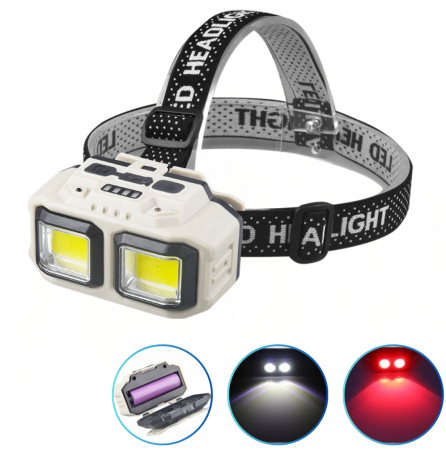 Налобный фонарь HX-816-2COB PL-124, Белый, Красный, Waterproof, 1x18650, ЗУ Type-C Налобный фонарь HX-816-2COB PL-124, Белый, Красный, Waterproof, 1x18650, ЗУ Type-C