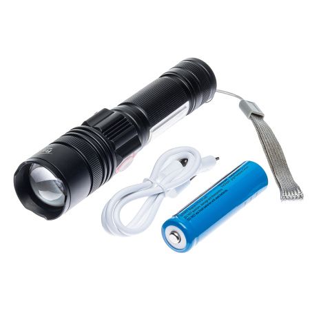 Ручной фонарь Police RB244, P90 LED, microUSB, Боковая подсветка, Zoom