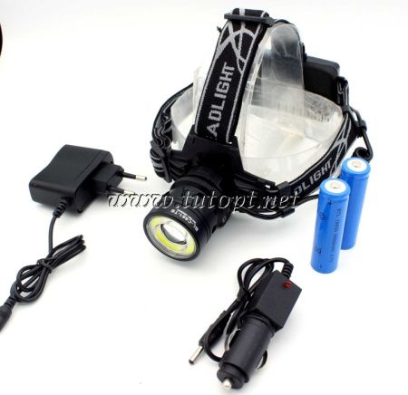Налобный фонарь X-Balog WD360, Акк. 2х18650, 1xT6+COB