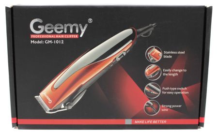 Машинка для стрижки Geemy GM-1012, 4 насадки для стрижки и ножницы.