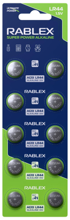 Батарейки-Таблетки Rablex LR44, AG13, New Design