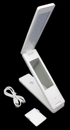 Настольная LED лампа аккумуляторная 18LED/ Часы+Дата+Температура/ ЗУ MicroUSB Настольная LED лампа аккумуляторная 18LED/ Часы+Дата+Температура/ ЗУ MicroUSB