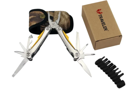 Мультитул Traveler A803 Жёлтый с насадками 
