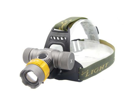 Налобный фонарь WD123, Акк., LED, Zoom, Авто заряд