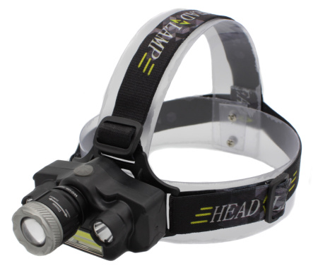 Налобный фонарь RB129, TD-812-T6, 1х18650 Акк., T6+2хXPE+COB, Zoom, MicroUSB ЗУ