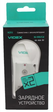 Зарядное устройство Videx N201 на 2 AA/AAA R3/R6 Крона 1.2V Зарядное устройство Videx N201 на 2 AA/AAA R3/R6 Крона 1.2V