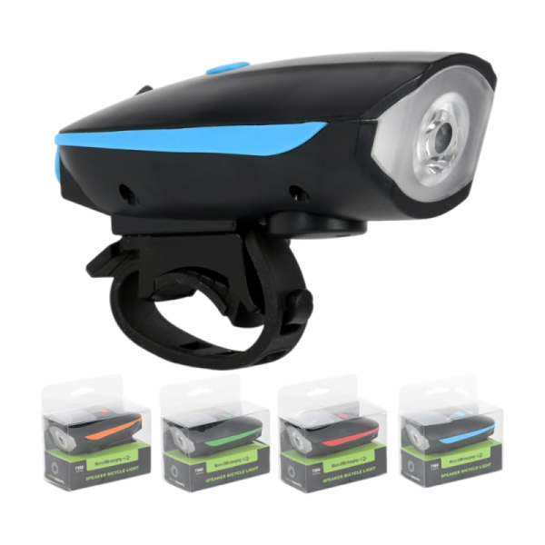 Велофонарь аккумуляторный с велозвонком 7588 (велосипедная фара, LED, USB) 1200mAh 10_5см-Photoroom