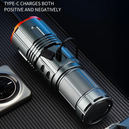 Ручной фонарь YEMAO YM-G520, 2500LM, TG LED, 1*40700 аккум, TYPE-C 