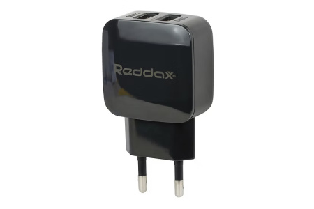 Сетевое зарядное устройство REDDAX RDX-021 Dual USB 12W (2 порта), White