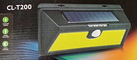 Настенный фонарь c солнечной панелью /датчик -движения-освещения CL-T200 + solar / WD446
