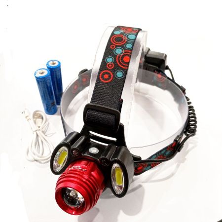 Налобный фонарь RB188, BL-150-T6+COB, сенсорное включение, microUSB