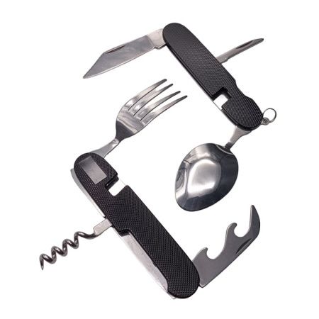 Туристический столовый прибор 706 ALL чёрный средний