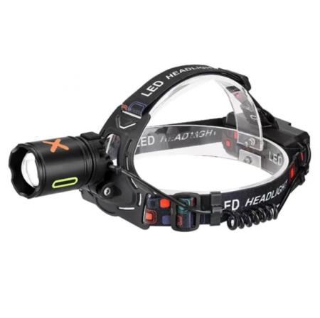 Налобный фонарь CT012-P-TG, 2x18650, ЗУ Type-C, signal light, zoom