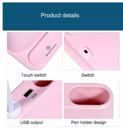 Настольная LED лампа 3198, GB7000, Power bank, 3 режима света, регулятор яркости